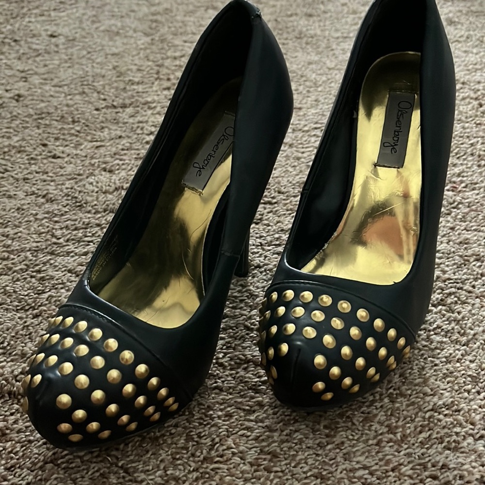 Black studded high heels